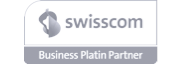 Logo of Swisscom Business Platinum Partnership - a nexoya membership