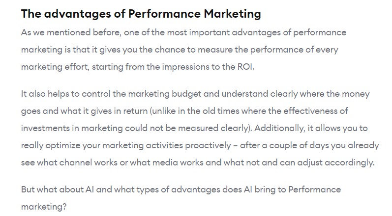 First article about Performance Marketing