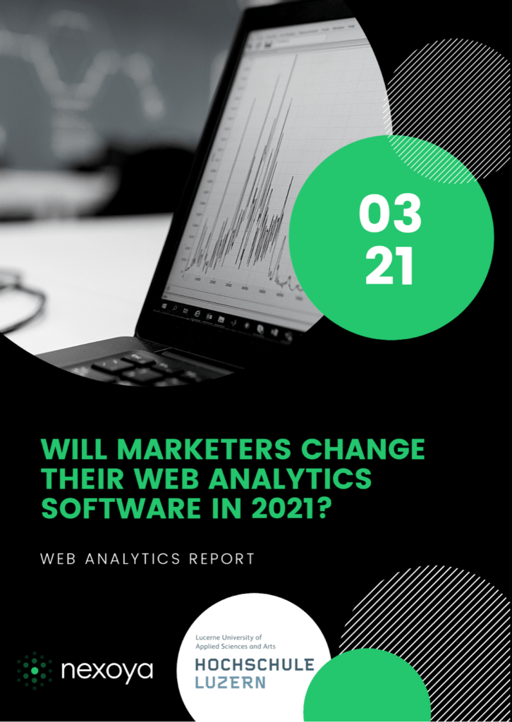 Web analytics report 2021 cover with logos