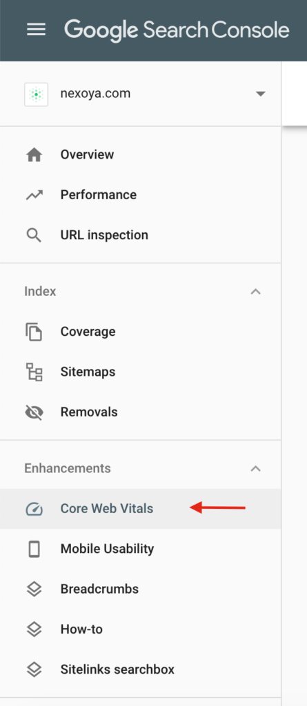 Google Search Console Core Web Vitals