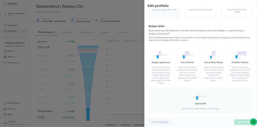 Manage your Budget delta