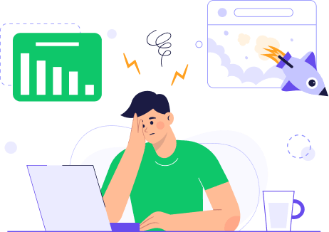 Frustrated marketer illustration